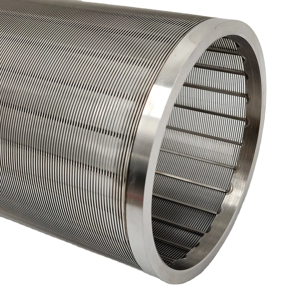 120 micron stainless steel wedge wire sieve johnson filter mesh with stiffeners screen