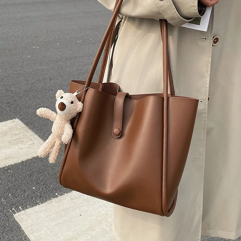 High Grade Textured Fashion Large Capacity All Matched Single Shoulder Daily Tote Bag Purse for Lady