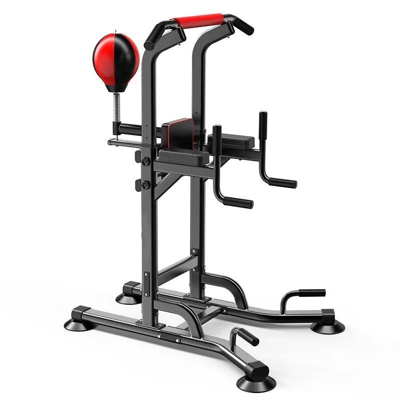 Heavy Duty Adjustable Power Tower Workout Dip Station Pull Up Bar with boxing Multi-Function Home Strength Training Fitness