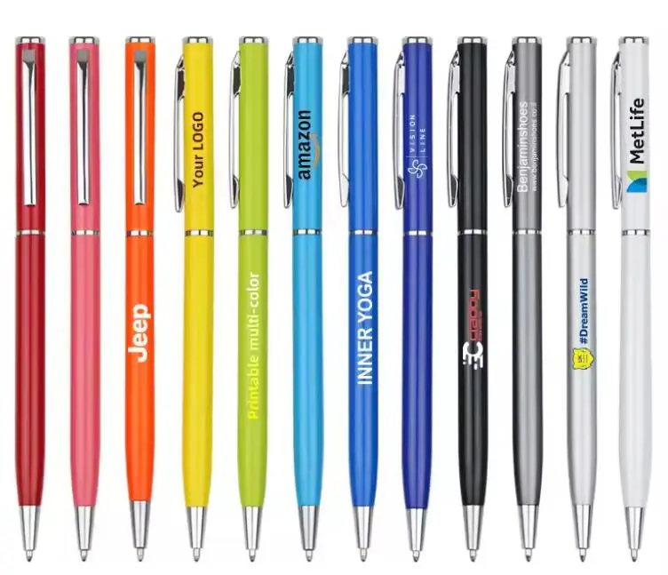 Logo Customized Twist Metal ballpen, Metal pen, Logo lasered Custom Metal Roller pen