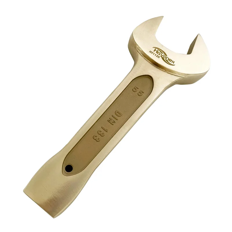 Safety tool explosion-proof knock open-end wrench aluminum bronze material can be customized Non sparking tools ratchet joint