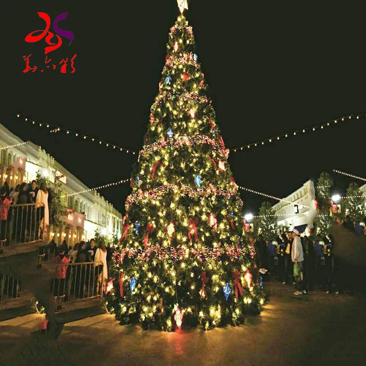 Newest 8m 10m 12m18m 20m 25m 30m 40m 50m outdoor giant Christmas tree With Red and yellow ball ornament decoration