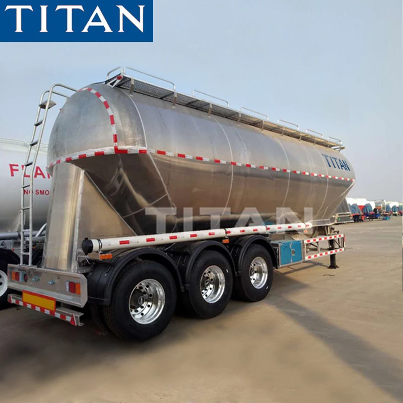 60 ton Aluminium Wheat flour bulk polar cement tanker powder transporters silo tanks dry fly ash cement bulker trailer for sale