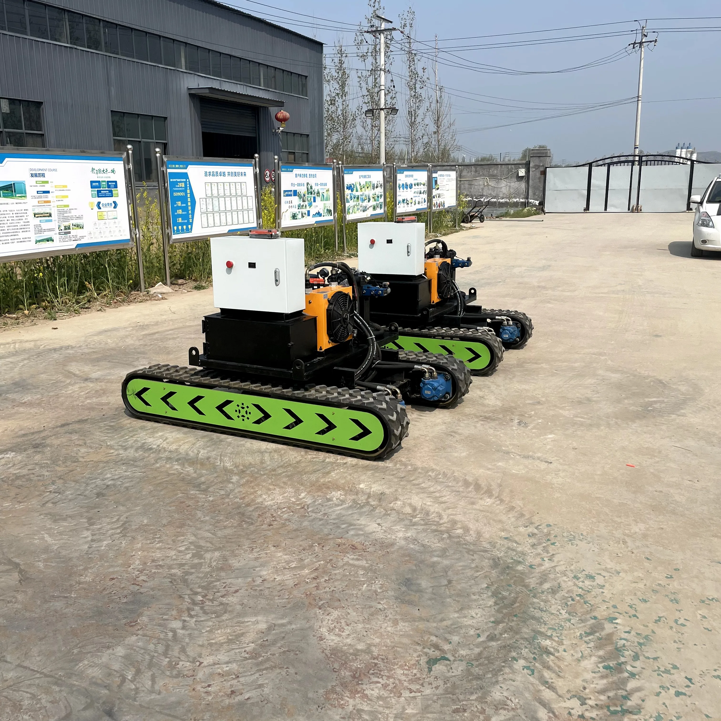 Electric Remote Control Rubber Track Chassis Platform Tracked Undercarriage Chassis With 24v 48v Ac Motor