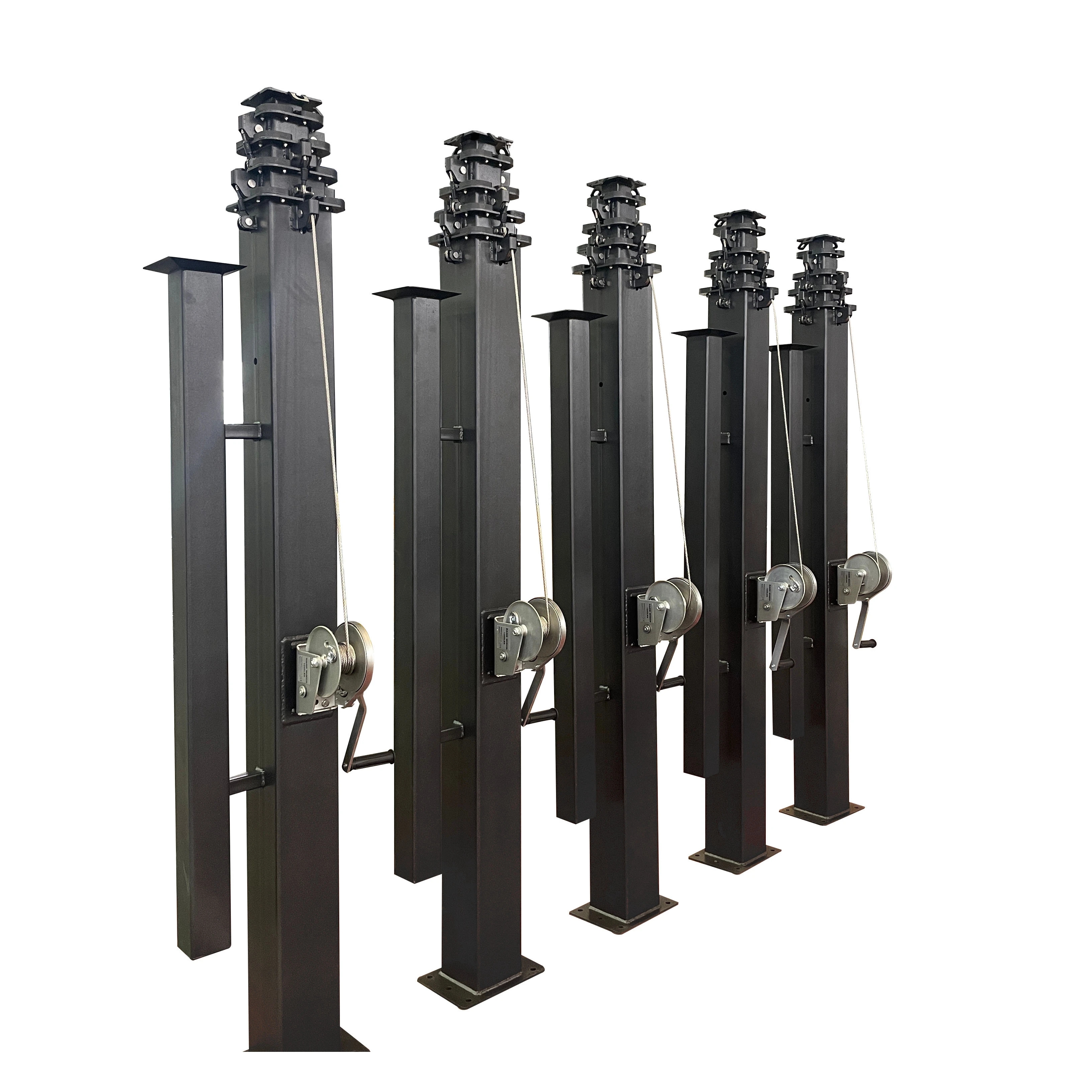 Manufacturer Wholesale Antenna Mobile Tower Steel Hand Winch Led Lights Telescopic Mast