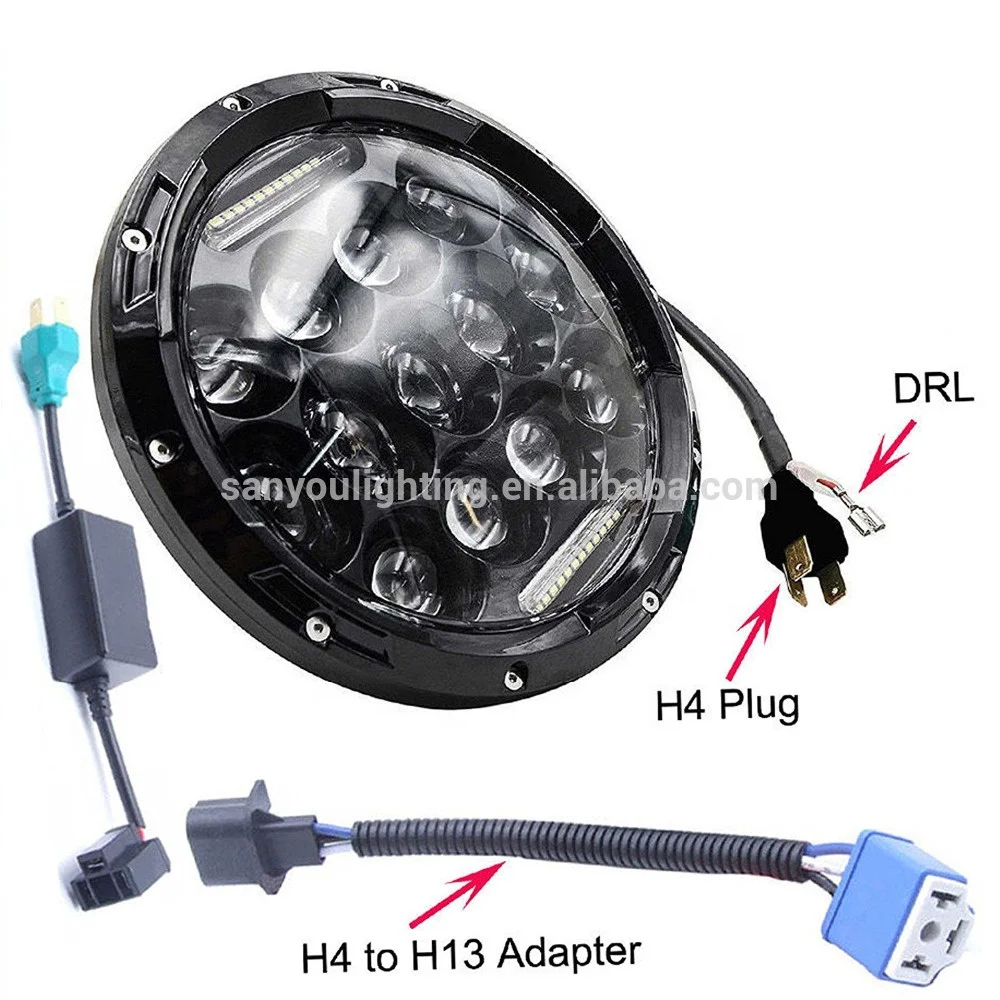 SanYou Лидер продаж продукт авто с круглым носком из водонепроницаемого материала 7 дюймов Автомобильные светодиодные фары для внедорожника
