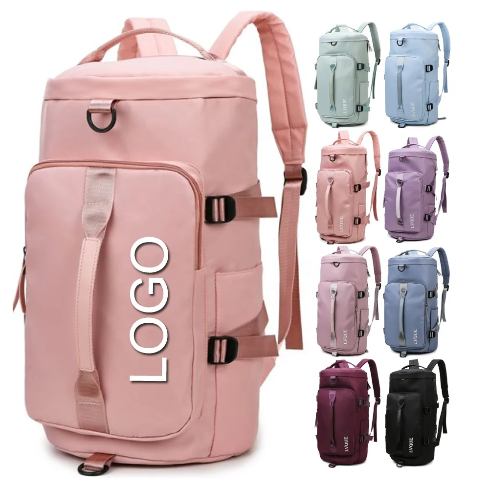 20 Colors Custom Logo Dry Wet Sport Travel Bag Backpack Duffel Training Yoga Tote Gym Travel Bag With Shoes Compartment