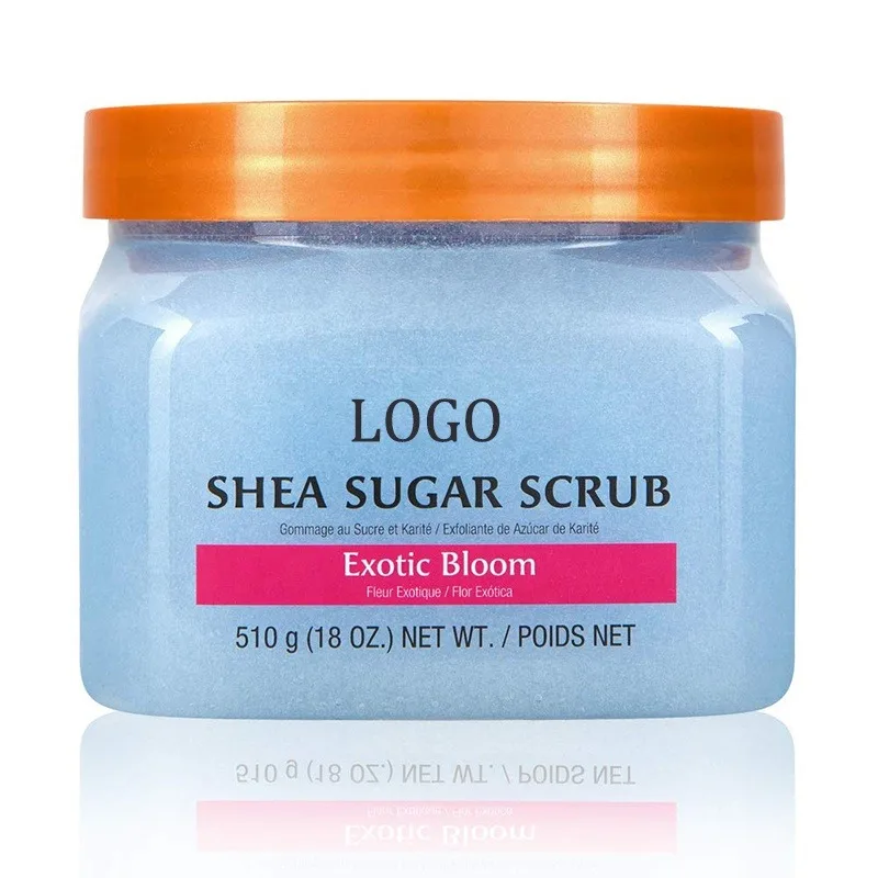 Private label sherbet Vegan natural bodyscrub vendor skin care exfoliating whitening organic Fruit shea sugar body scrub