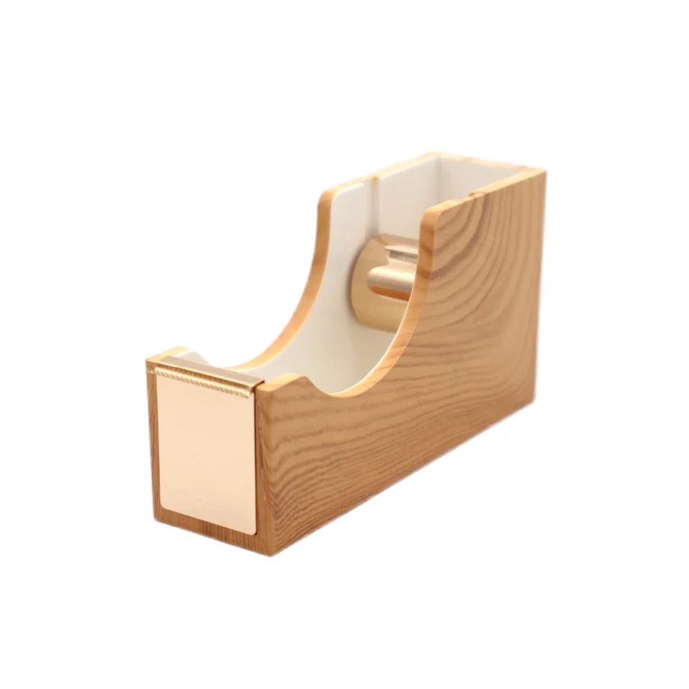 Stationery Products Customized Logo Acrylic Light Wooden Grain Washi Tape Dispenser