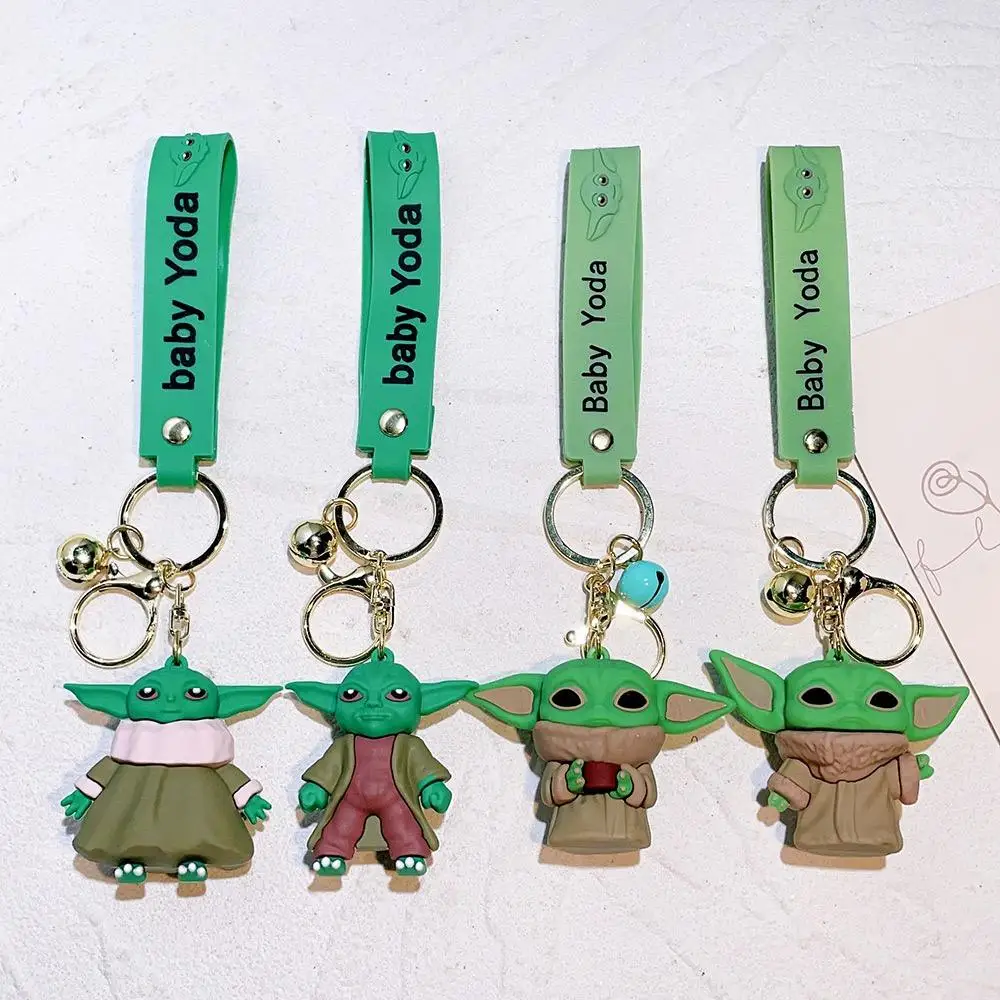 Kawaii Cute 3d Pvc Anime Cartoon Yoda Dolls KeyChain fashion Car Pendant Darth Vader Maul Leia Princess Chewbacca Luke keychain