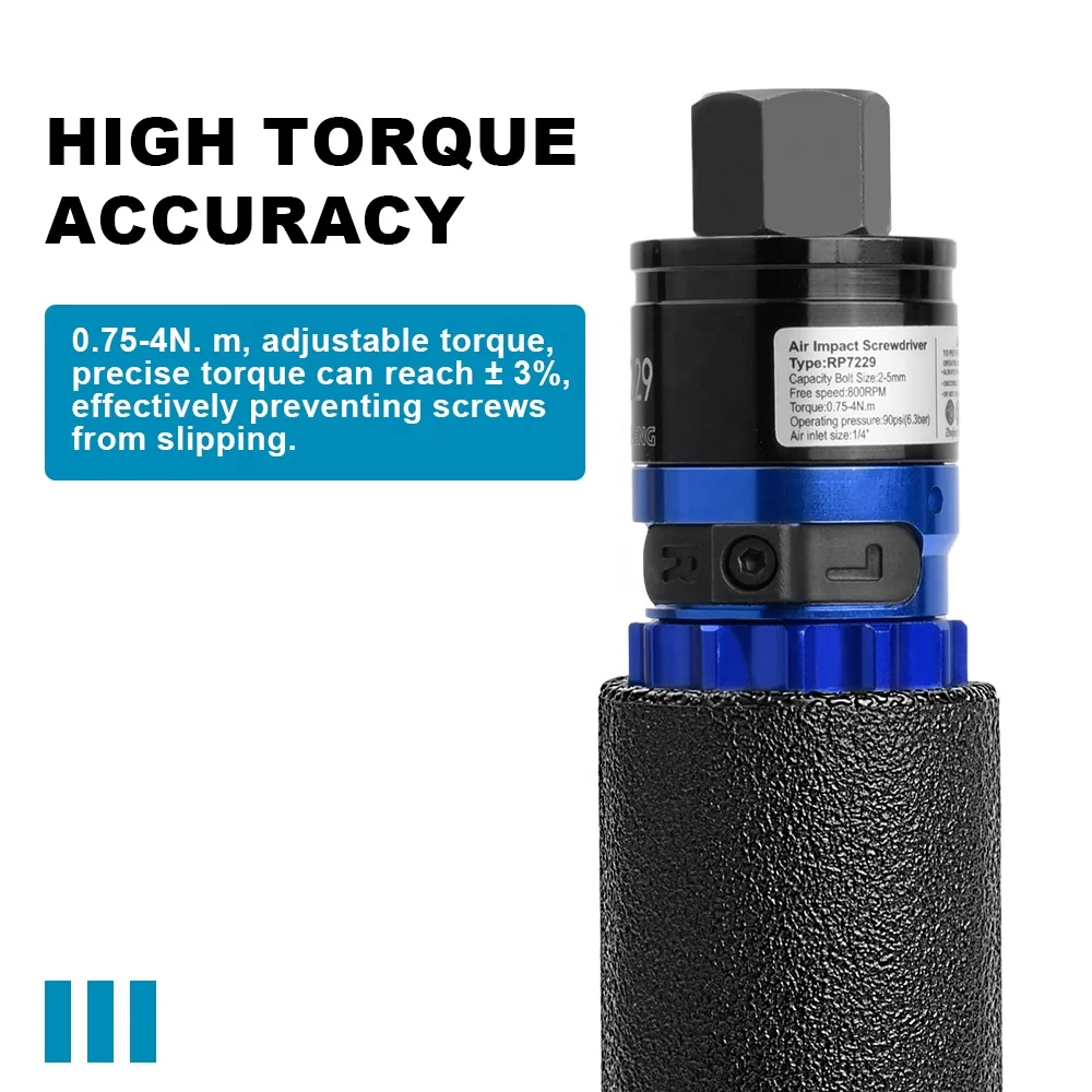RONGPENG RP7229 Air Impact Wrench Pneumatic Gun 1/4' Ratchet Drive 800 rpm Auto Twisiting Nut Puller Screwdriver for Car Repair