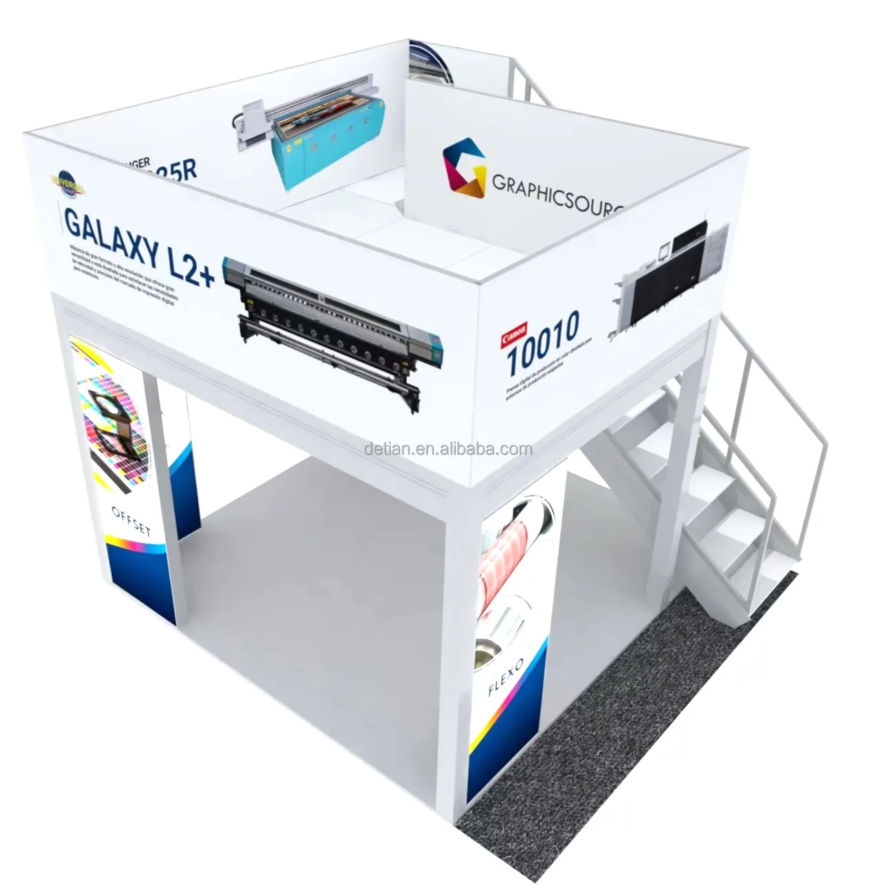 Custom Double Deck Trade Stands Aluminum Modular Show Levels Design Fair Seg Two Storey double deck Exhibition Booth