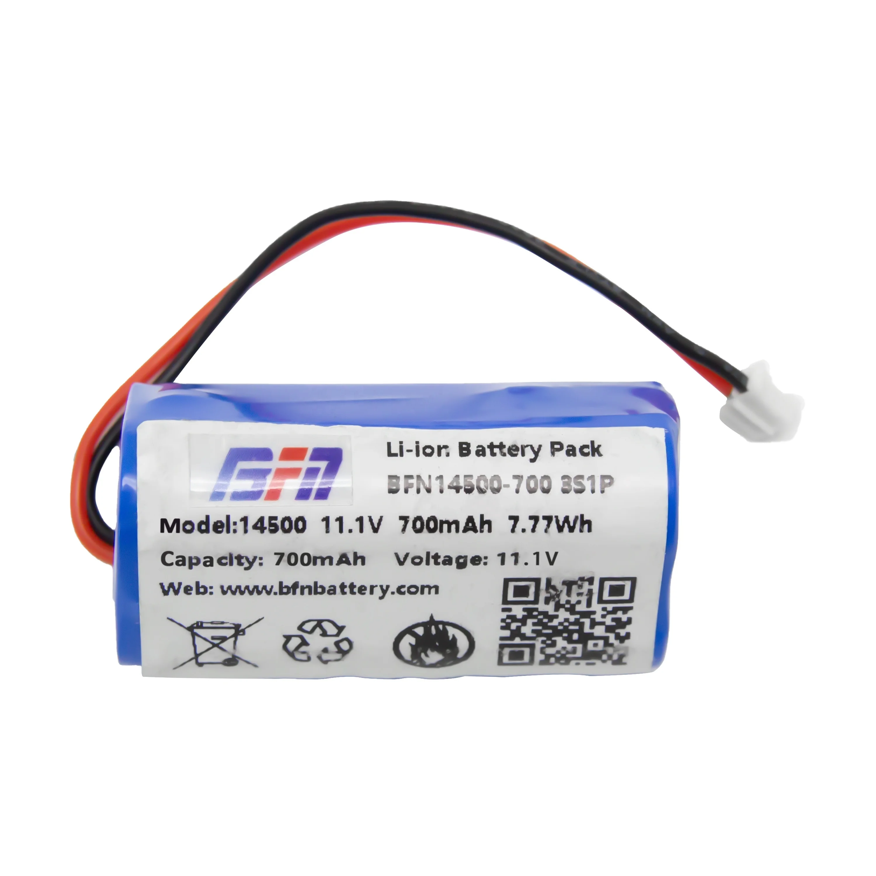 Battery Pack 3S1P 14500 AA szie 11.1V 12V  0.7Ah 0.8Ah  BFN Lithium batteries