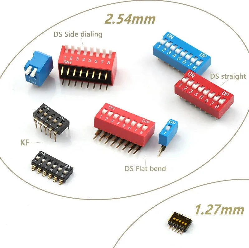 Red Shell 6Position 254mm Dip Switch Slide Type PCB Dip Switch 2.54mm