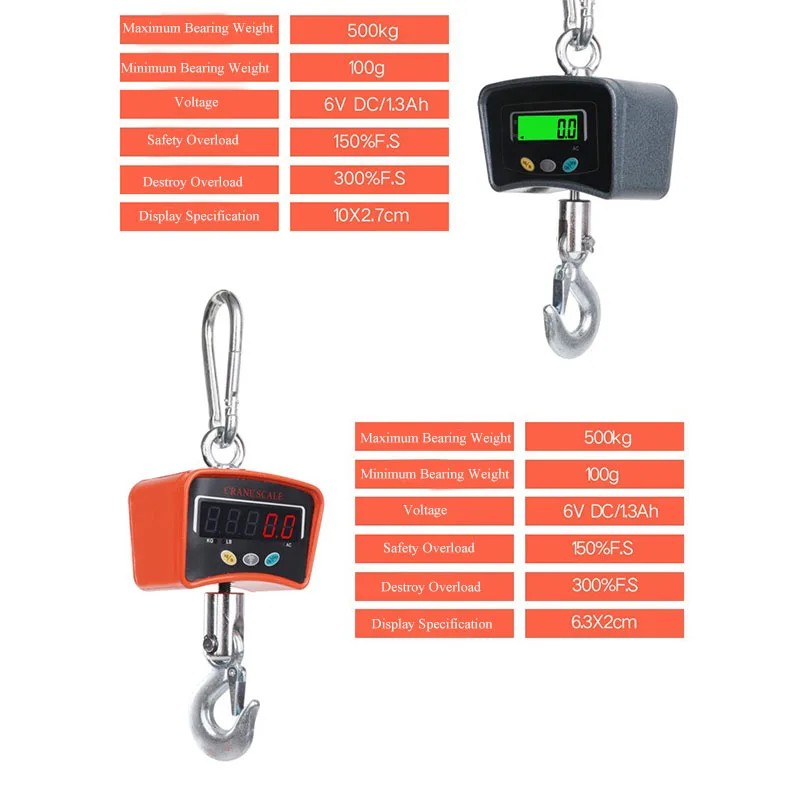 Digital Hanging Crane Scale 1000 kg Series Crane Scale Industrial Electronic Lifting Scale