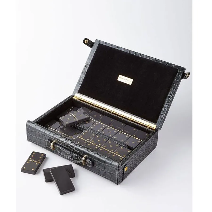 Custom Design Wooden Leather Box for Poker Cards High End Double Pack Poker Playing Cards Chips Case Bag