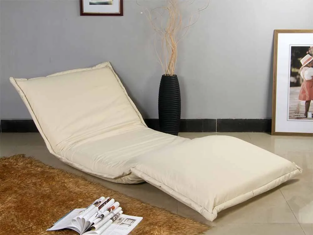 Living room Furniture White Floor Queen Futon Sofa Bed With Metal Frame Leisure Fabric Comfortable Sofa Cum Bed