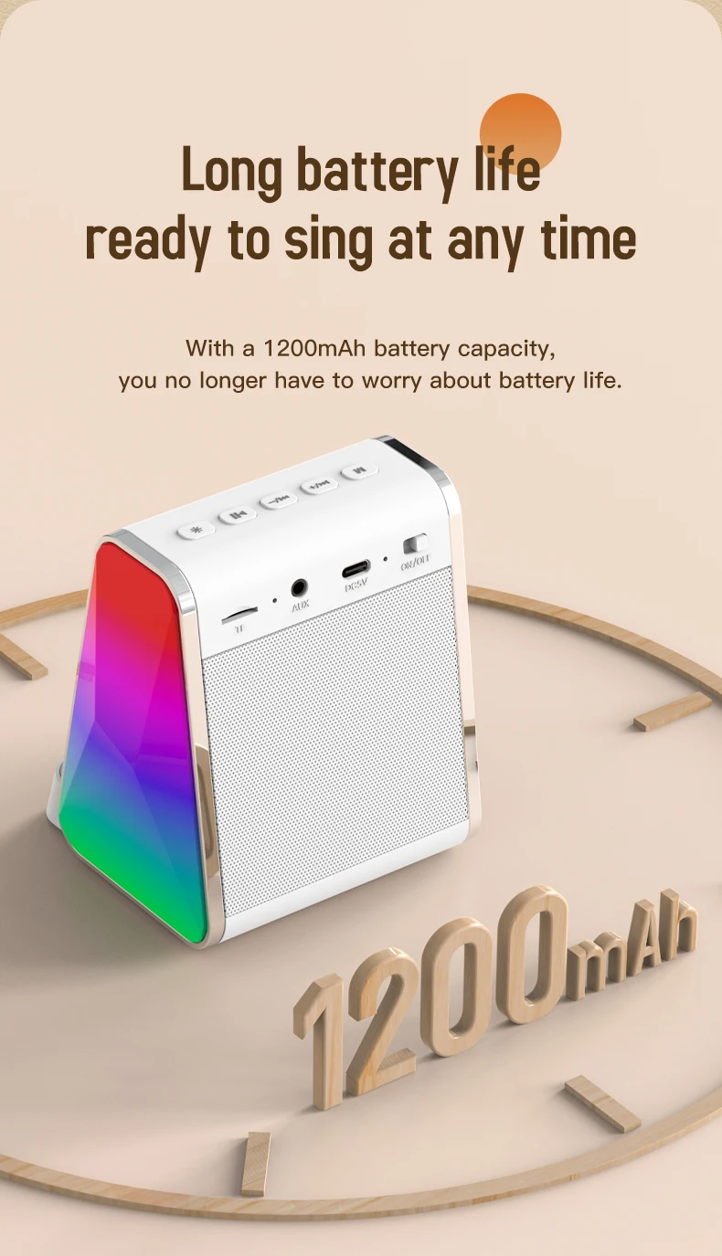 new design 3 in 1 Wireless Charger  speaker With RGB light  Phone holder Subwoofer Mini Bluetooth Speaker For Outdoor