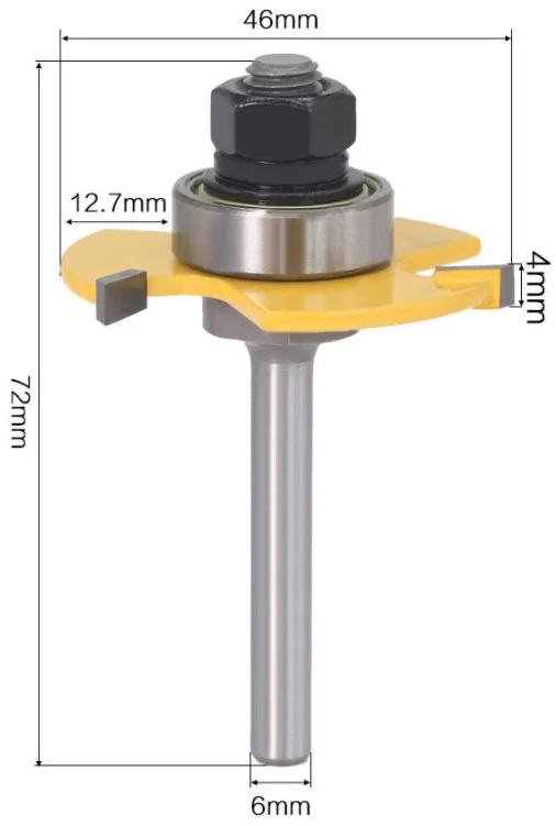 T type Woodworking router bits for slot cutting with 3 tooth 6 8 12mm 1/4 1/2 shank CNC milling cutter carpenter engraving tools