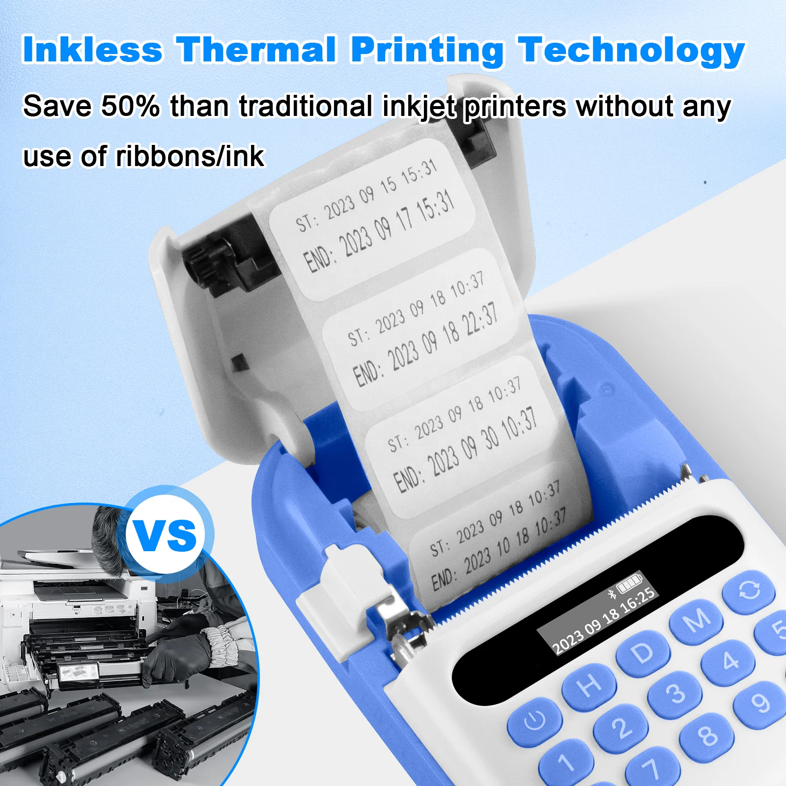 Wholesale Bluetooth  Label Printer Expiration Date Reminder Waterproof Adhesive Pharmaceutical Label Printer For Hospital
