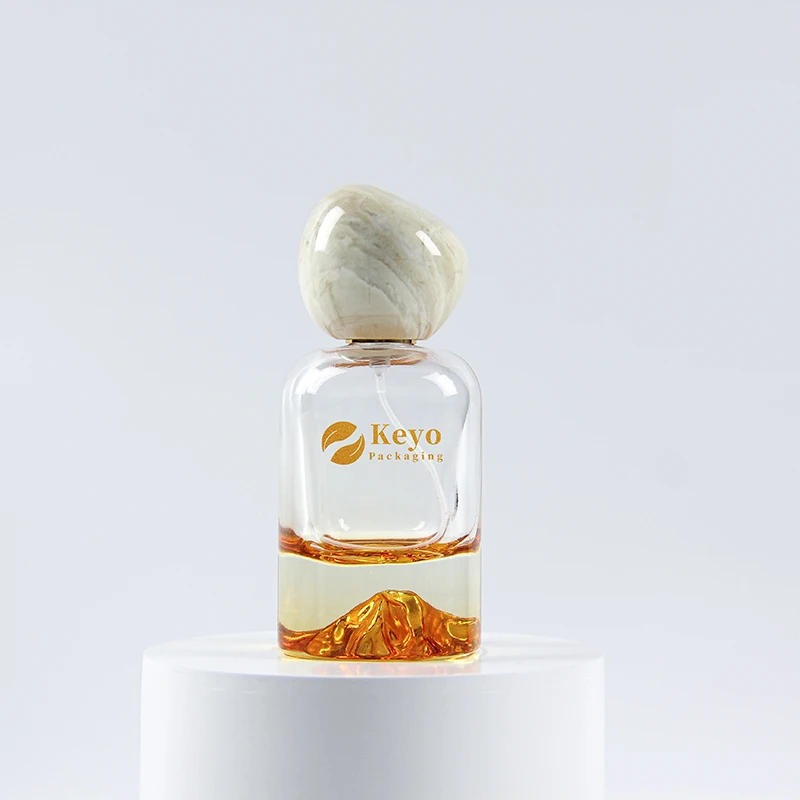 New Trend Round Shape  Unique Design Snow Peak Bottom Perfume Bottle Packaging 30ml 50ml Perfume Bottle