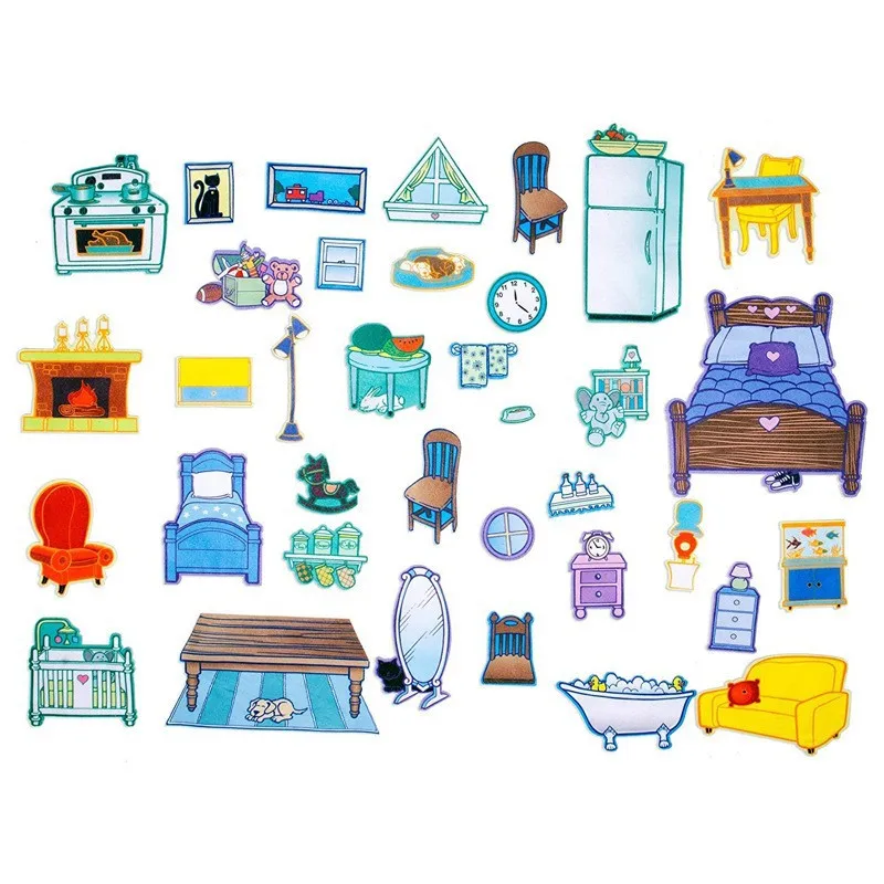 2022 Felt doll house parent-child interactive 3D early education set DIY early education toys for Maternity and baby shop