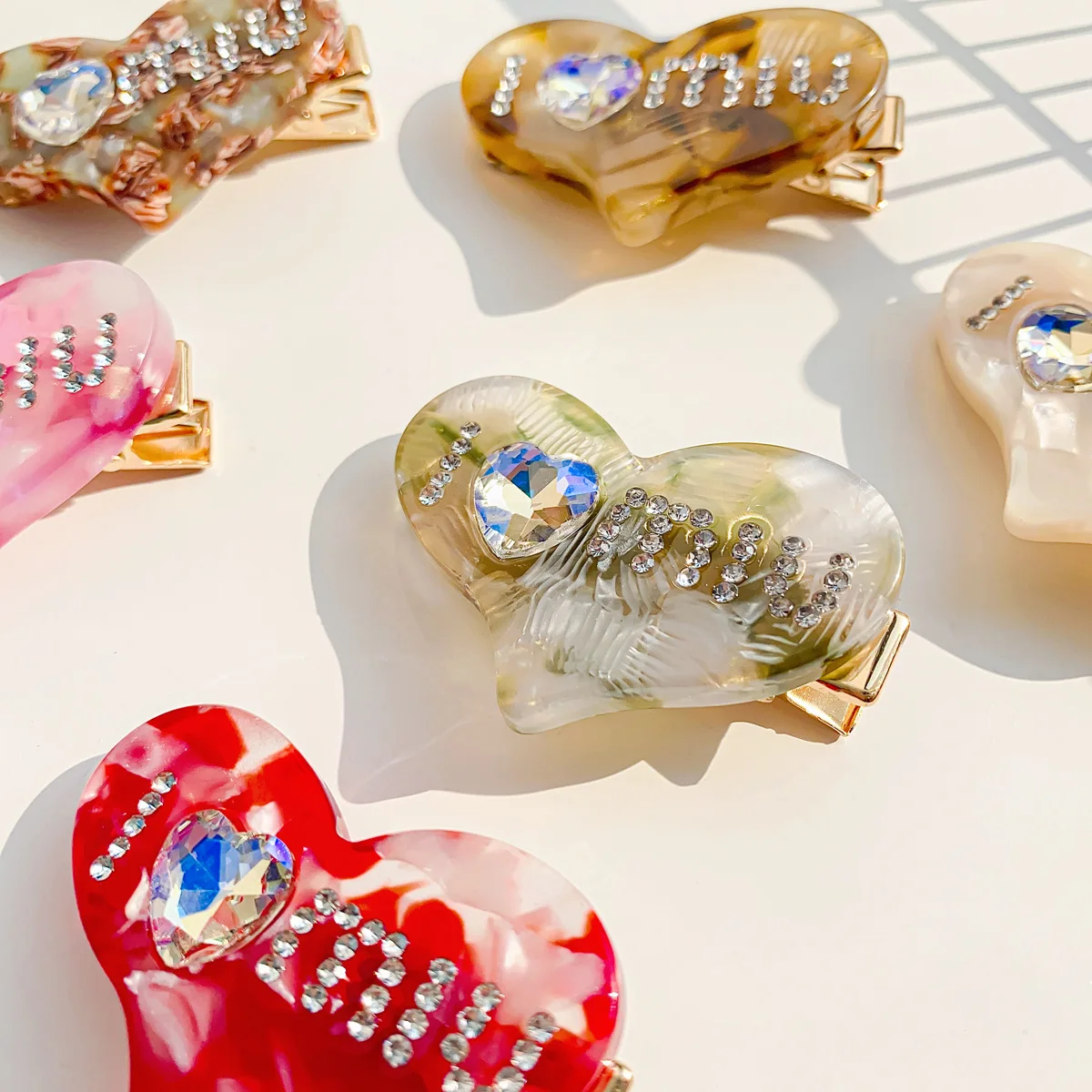 Korean Fashion Acetate Clip Letter Shark Clip High-quality Disc Hair Clip Mini Hair Claw for Women