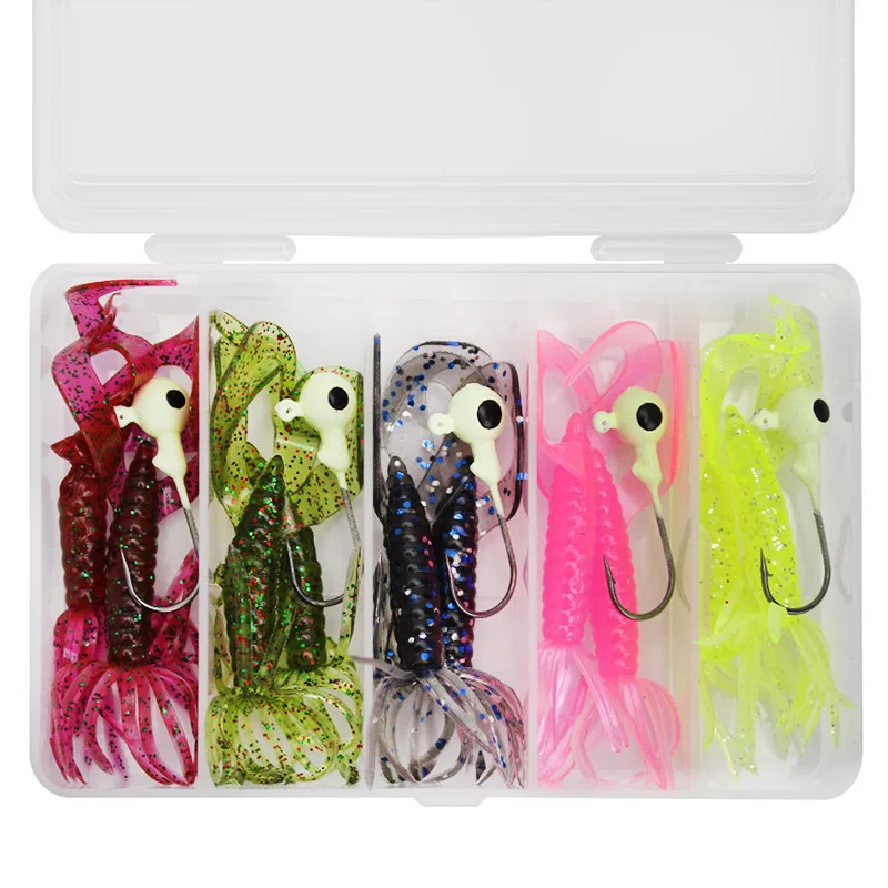 wholesale hot sell fishing soft shrimp vibe plastic squid lure