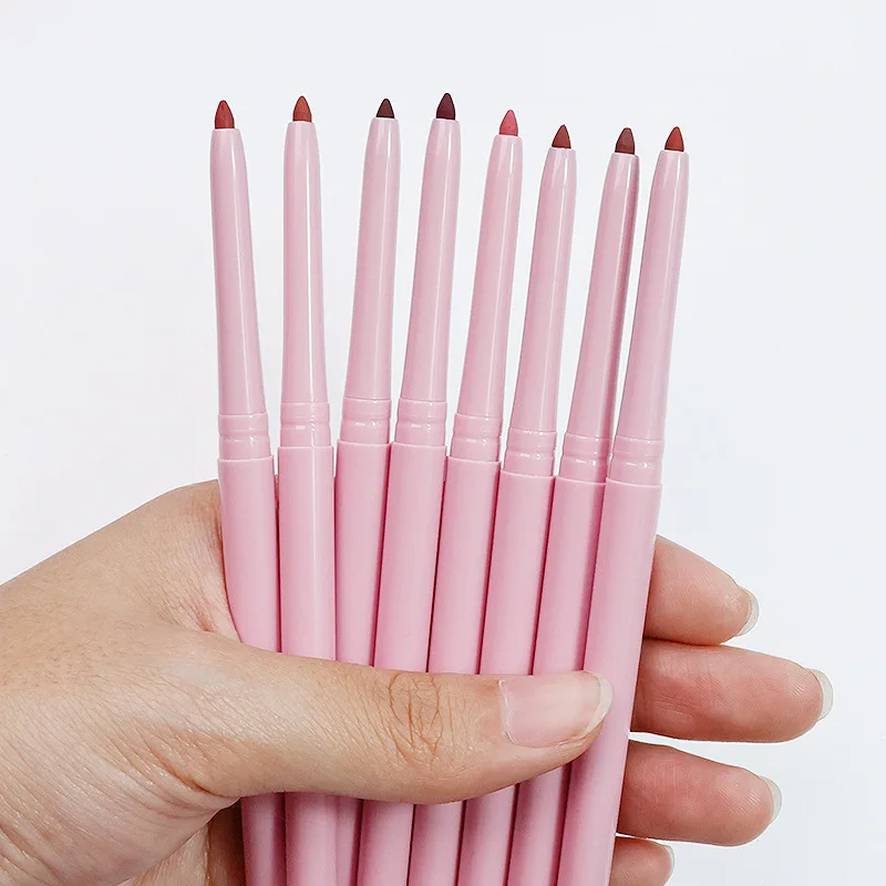 Wholesale Matte Natural Waterproof Pink Twist Lip Liner Cruelty Free Waterproof Pigmented Private Label Automatic Lip Liner Pen