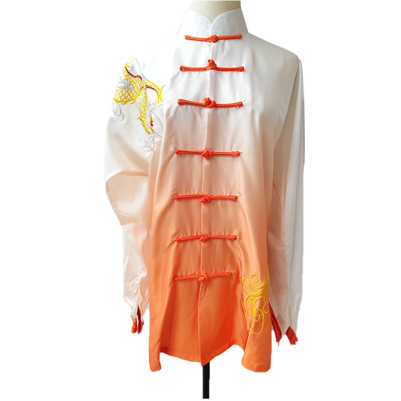 High Quality Marital Arts Uniforms  Kungfu Clothing Silk Womens Chinese Traditional Gradient Taiji Clothes Suits