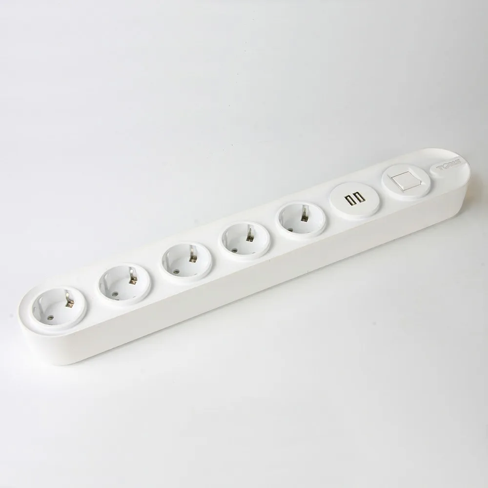 Бытовые ABS PP PC CE Rohs 5AC розетки с USB стабилизатор