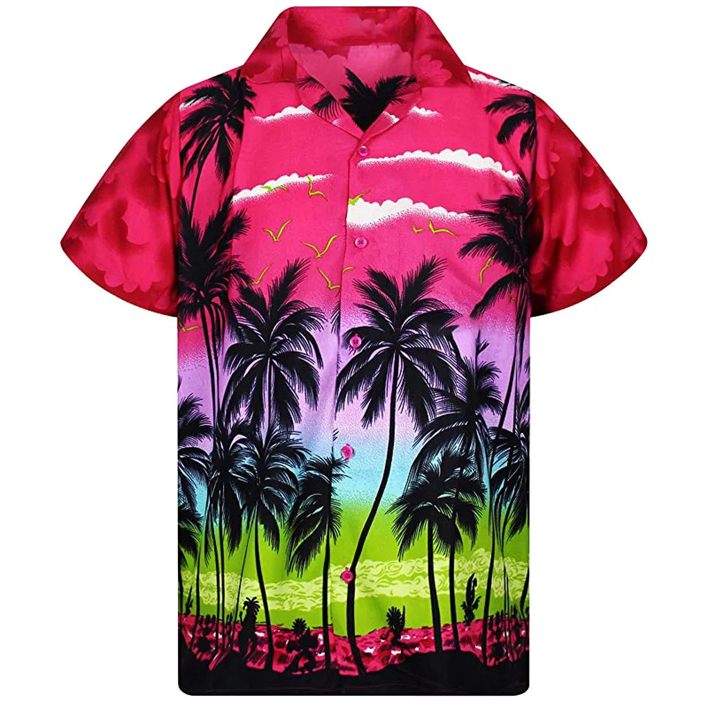 
Custom made sublimated collar shirt short sleeve Hawaiian shirt printed for men 