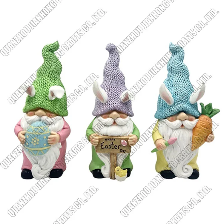 Garden Fairy Gnomes Figurines Statue Easter Decoration Spring Resin Crafts Outdoor Ornament Wholesale Polyresin Arts