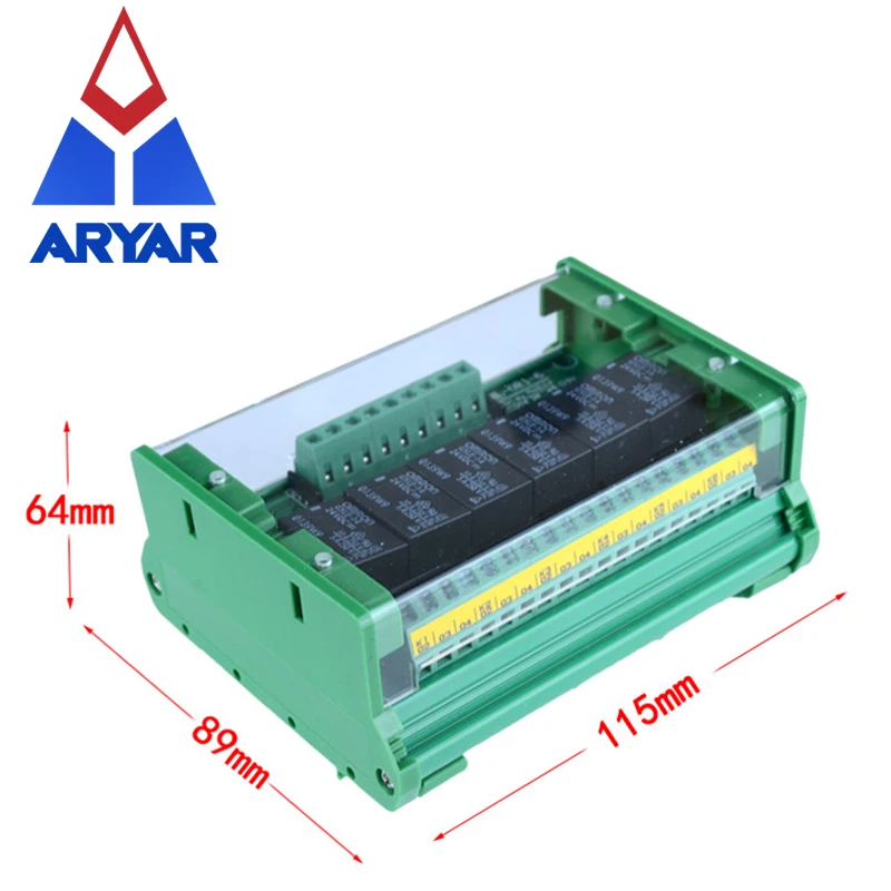 6 Channel G5LA-14 Trigger Voltage Relay Module With Cover PLC Optocoupler Relay Module DIN rail Mounting