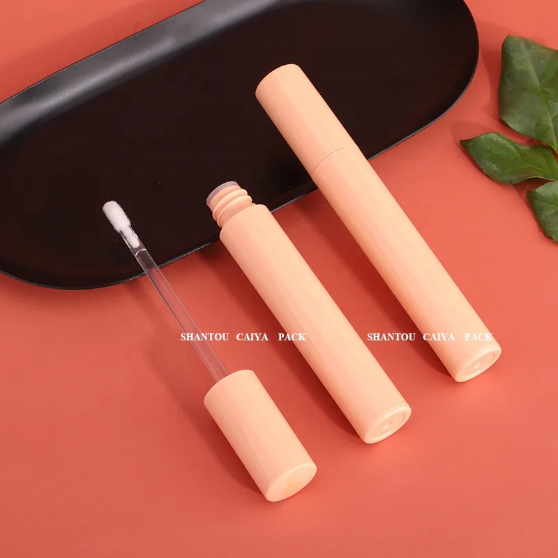 CAIYA wholesale 3ml full white nude empty lip gloss tubes clear round lip tint balm container lipstick packaging private label