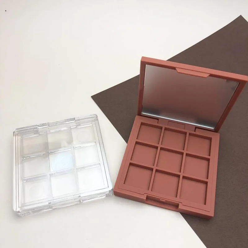 9 wells square empty eyeshadow case customize logo eyeshadow pallets private label empty eyeshadow pallets