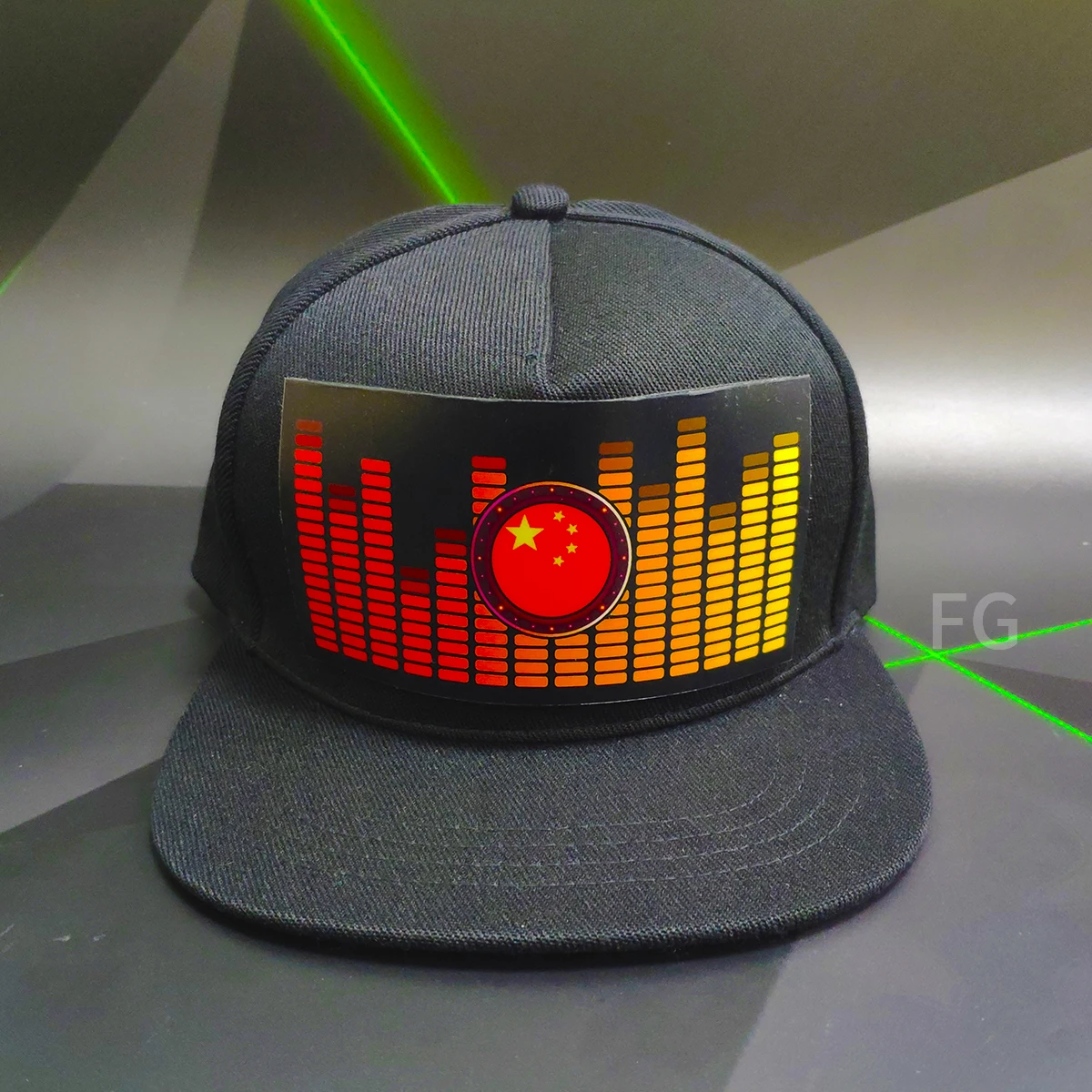 EL Light up customization party luminous hat flashing sound activated led cap light