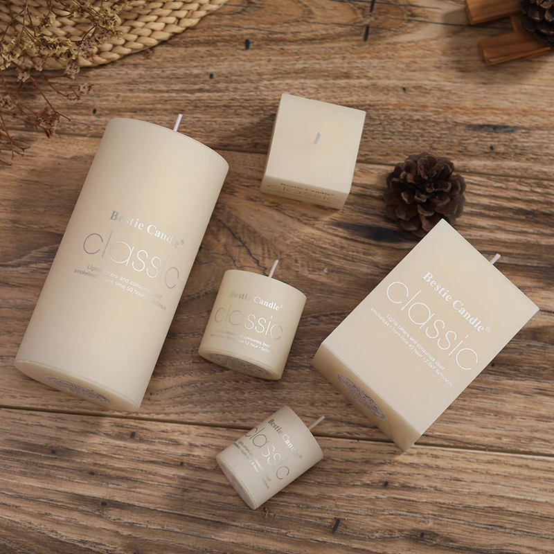 Best Price Multiple Sizes Big Candles Odorless White Pillar Candle For Home Office Wedding Religious Use