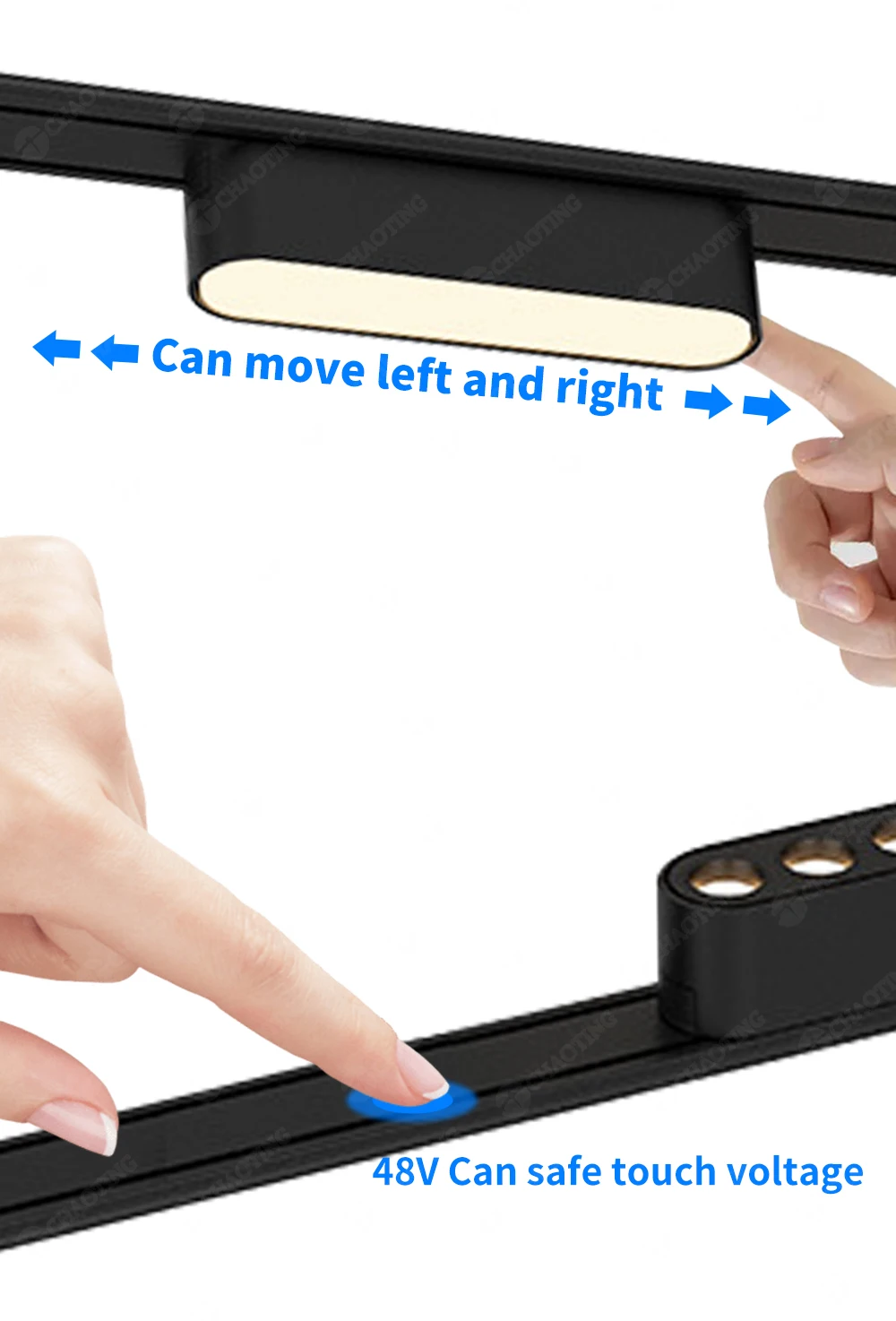 LED Linear Magnet Tracking Light 0-10V Dali Tuya CCT Dimmable Magnetic Led Track Light Metal DC24V 48V Spotlight Magnetic System