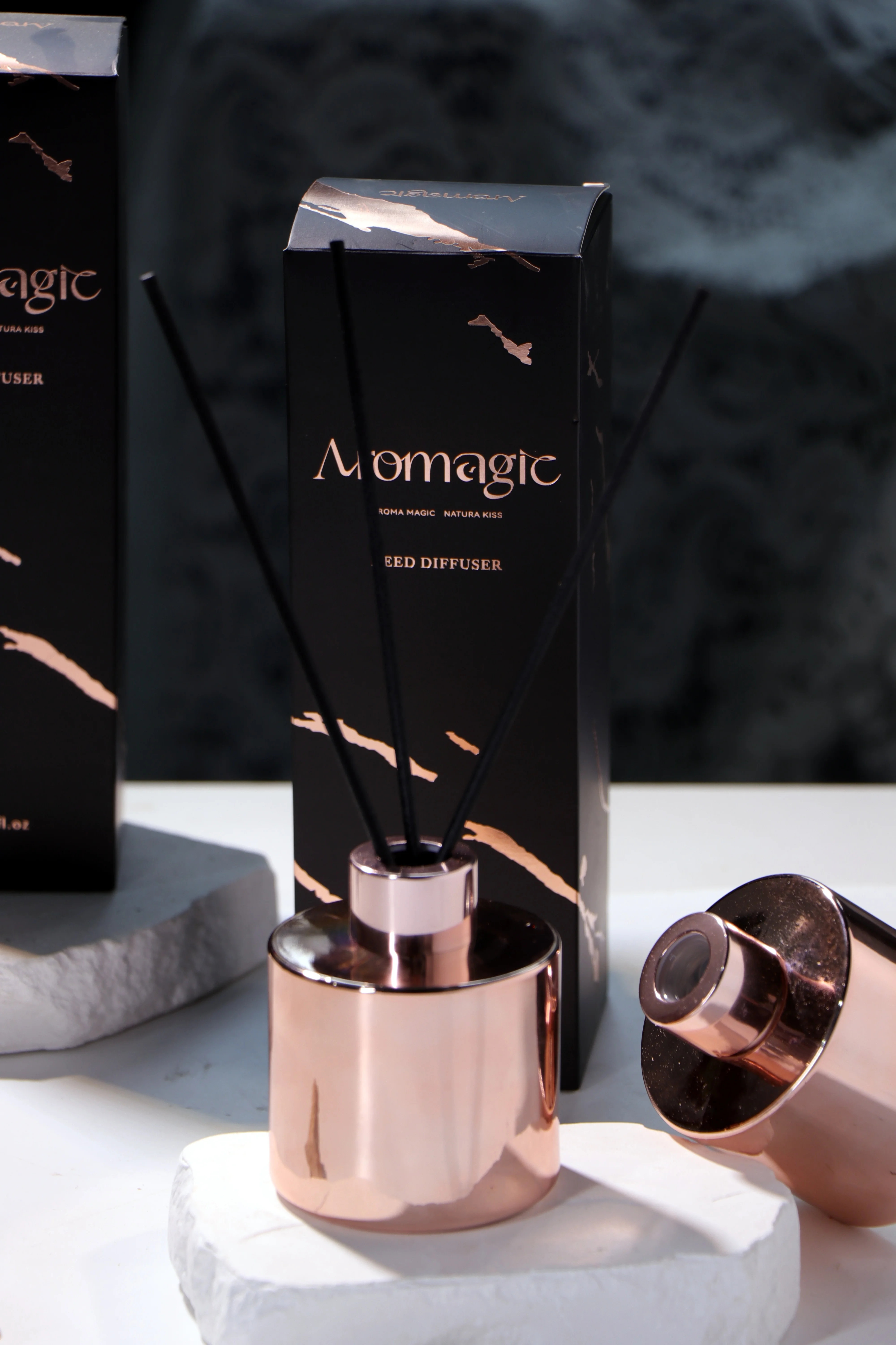 ENO wholesale  LOW MOQ luxury electroplating gold glass jar with customized package luxury home decoration Custom reed diffuser