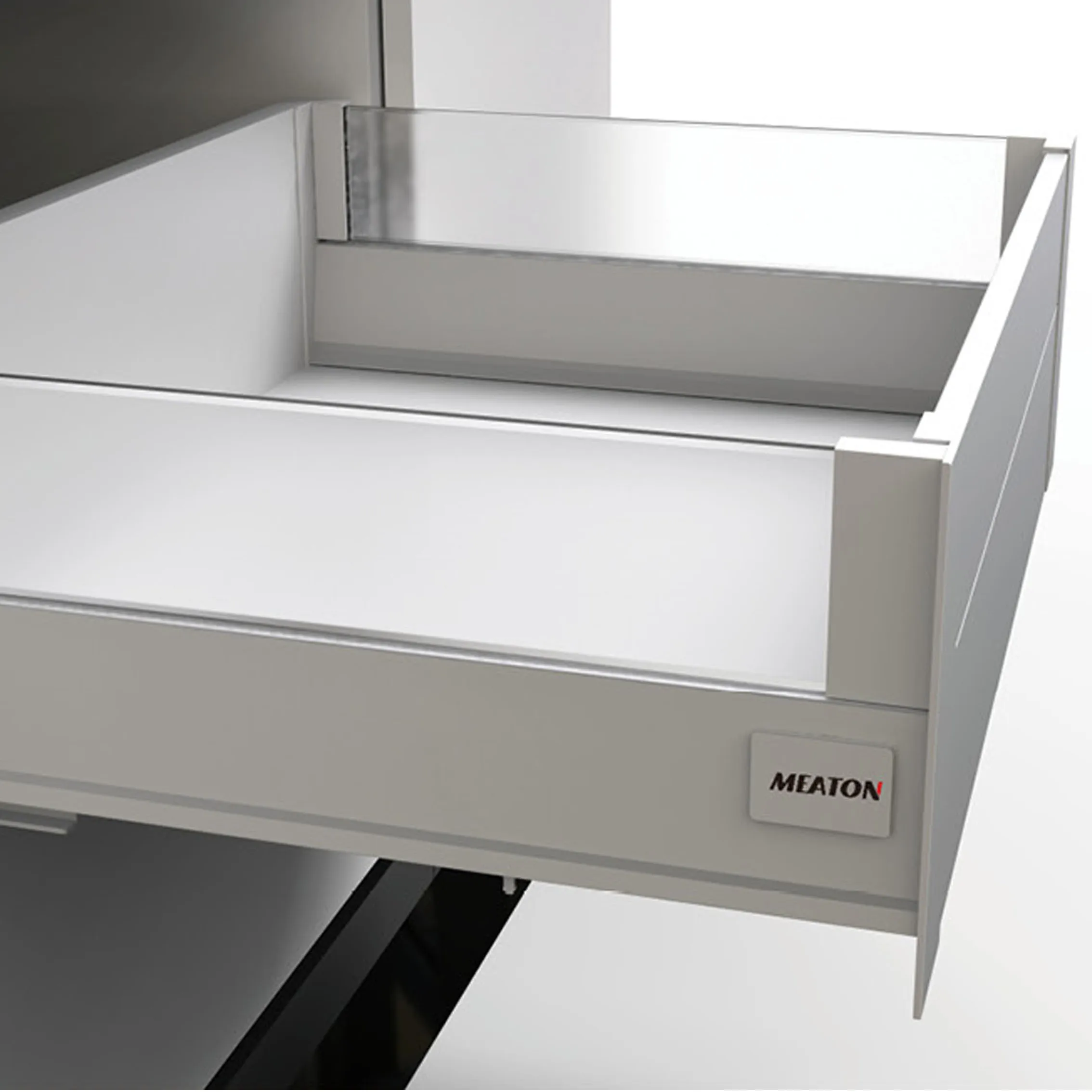 Meaton Wholesale Furniture Accessories Kitchen Cabinet Inner box with extended side glass and front panel metal box drawer