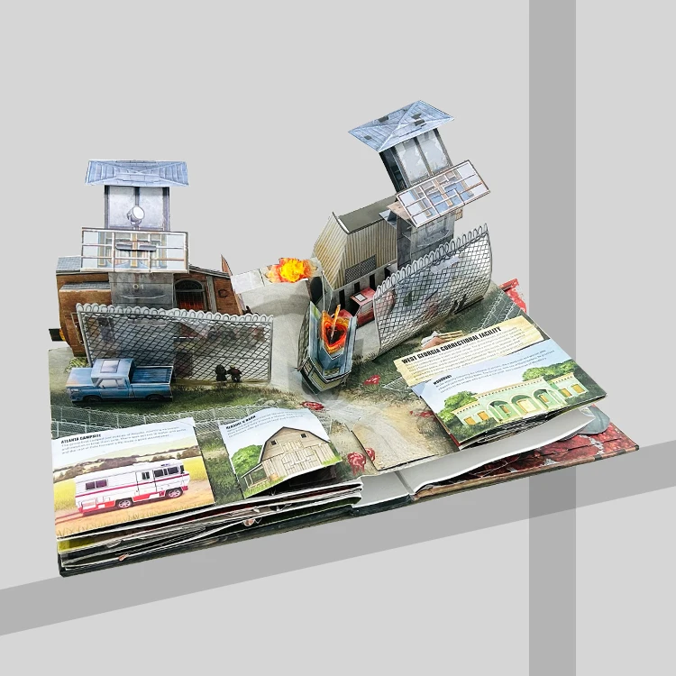 Personalized art full thick story 3d hardcover book elastic fabric decorative stamping pop-up book for kids