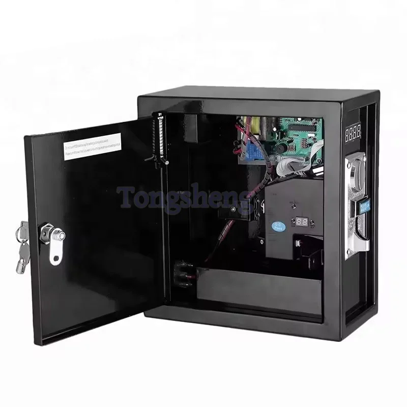High Quality Coin Operated timer Control Box with multi coin acceptor for water vending  machine Black 220V time controller box