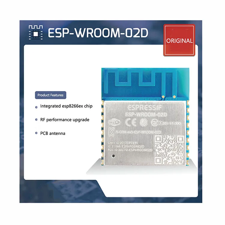 Беспроводной-тег распределить оригинальные акции ESP-WROOM-02D 16 мбитс 32 Мбит Беспроводной Wi-Fi модуль Espressif ESP WROOM 02D для IOT устройства