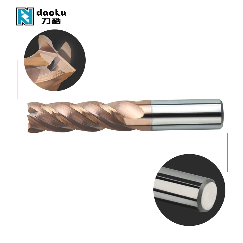 Cheap Price High Hardness Solid Carbide 4 Flute Endmill Milling Cutter Tool For metal