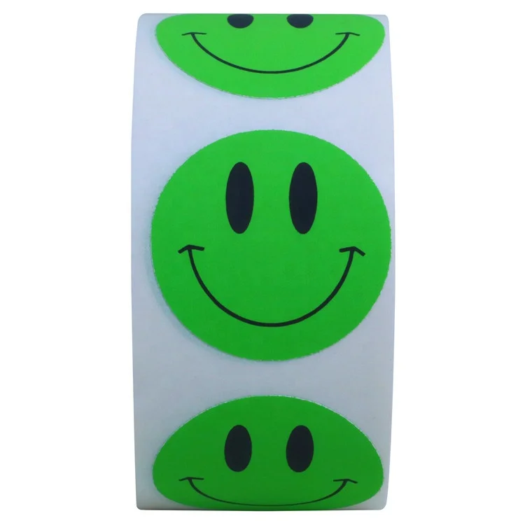 Hybsk Pure White Smile Face Mascot Animal Face Art Decorative Sticker(500 pcs)