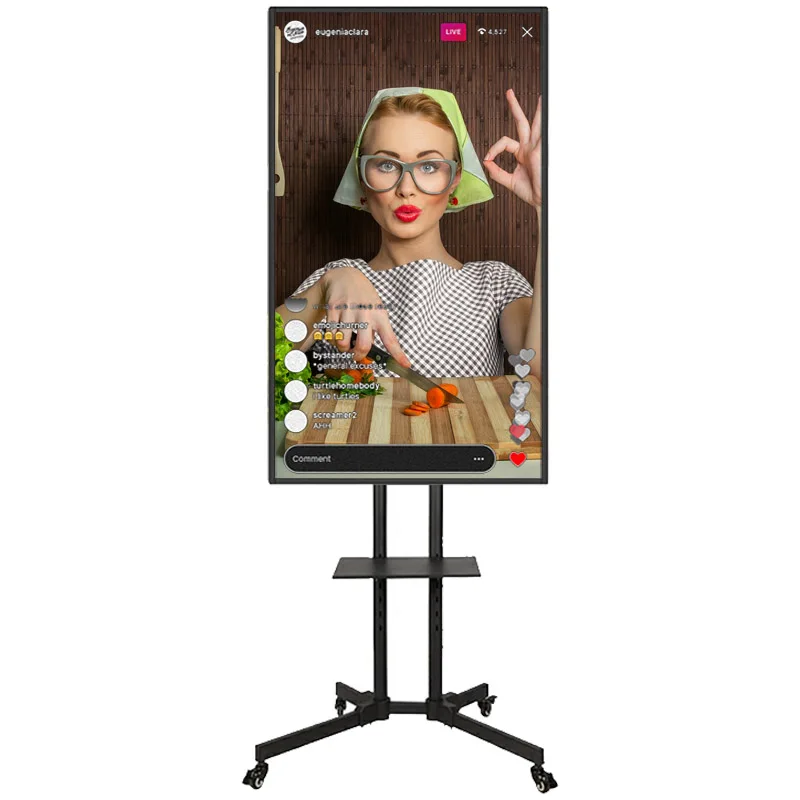 Рекламная машина 32, 43, 55 дюймов, интерактивный вертикальный сенсорный смарт-аппарат для прямой трансляции, интерактивный экран для прямой трансляции