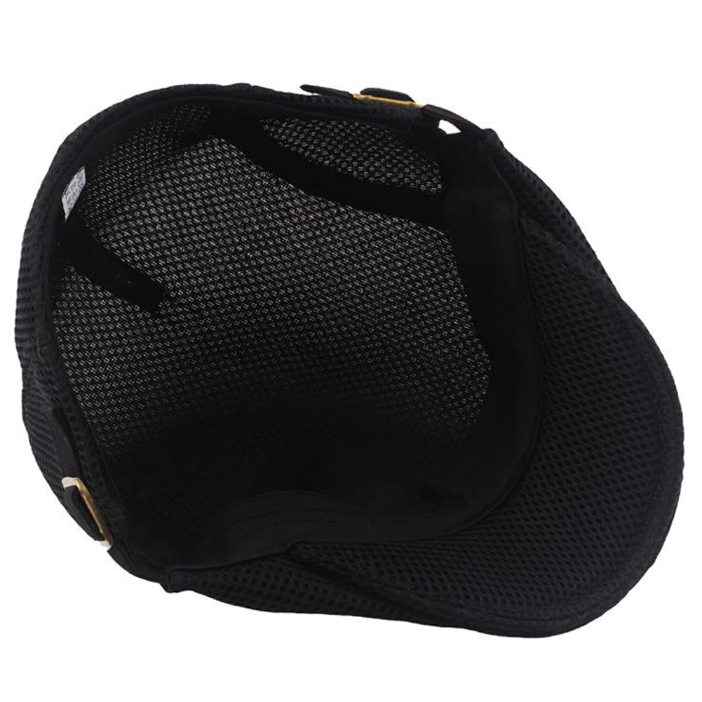 Homm Custom Logo Plain Summer Men Newsboy Breathable Beret Driving Sun Flat Adjustable Beret