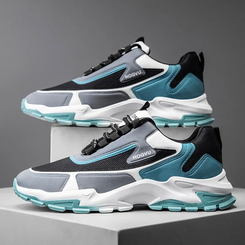 Wholesale Custom Men Wedge Lace Up Sneakers Tennis Logo Platform Casual Shoes Outdoor Fashion Fitness Running Shoes