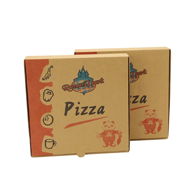 Wholesale Custom Size 6 inch Eco Friendly Bamboo Pulp Paper Takeaway Pizza Box On Brown